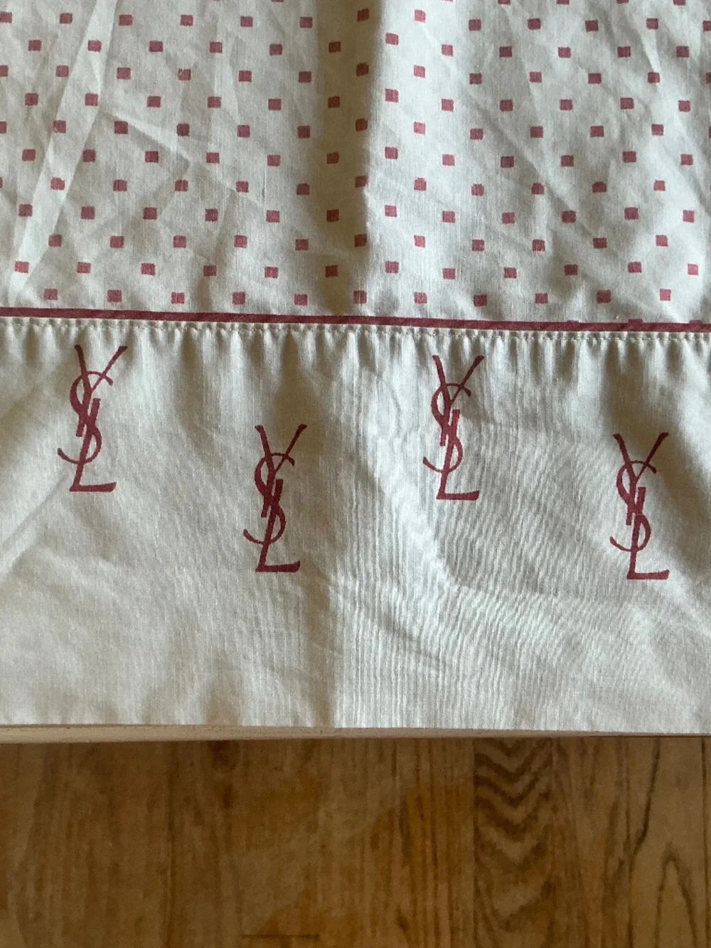 Vintage 80’s Yves Saint Laurent YSL Gray Utica Logo Twin Flat sheet *Defects*